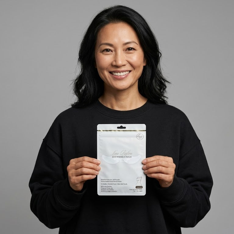 Line Refine Eye & Crows Feet Smoothing Anti-Wrinkle Silicone Patches – Reusable Overnight Beauty Patches for Fine Lines and Wrinkles Around Eyes & Crows Feet